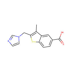 Cc1c(Cn2ccnc2)sc2ccc(C(=O)O)cc12 ZINC000029394726