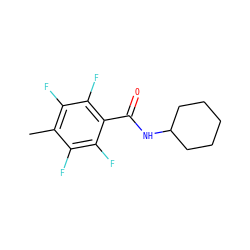 Cc1c(F)c(F)c(C(=O)NC2CCCCC2)c(F)c1F ZINC000114428358