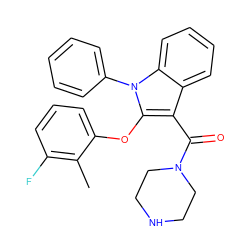 Cc1c(F)cccc1Oc1c(C(=O)N2CCNCC2)c2ccccc2n1-c1ccccc1 ZINC000064527038
