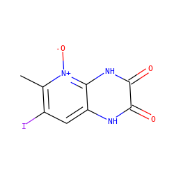 Cc1c(I)cc2[nH]c(=O)c(=O)[nH]c2[n+]1[O-] ZINC000100246053