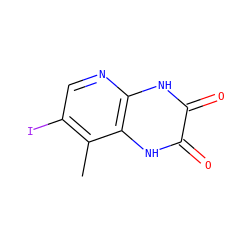 Cc1c(I)cnc2[nH]c(=O)c(=O)[nH]c12 ZINC000026660592