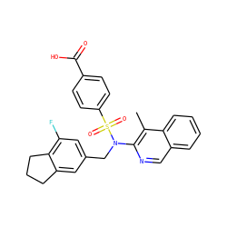 Cc1c(N(Cc2cc(F)c3c(c2)CCC3)S(=O)(=O)c2ccc(C(=O)O)cc2)ncc2ccccc12 ZINC000261119706