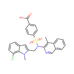 Cc1c(N(Cc2cc3cccc(Cl)c3n2C)S(=O)(=O)c2ccc(C(=O)O)cc2)ncc2ccccc12 ZINC000473228817