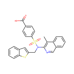 Cc1c(N(Cc2cc3ccccc3s2)S(=O)(=O)c2ccc(C(=O)O)cc2)ncc2ccccc12 ZINC000203666933