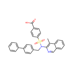 Cc1c(N(Cc2ccc(-c3ccccc3)cc2)S(=O)(=O)c2ccc(C(=O)O)cc2)ncc2ccccc12 ZINC000261190476