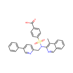 Cc1c(N(Cc2ccc(-c3ccccc3)cn2)S(=O)(=O)c2ccc(C(=O)O)cc2)ncc2ccccc12 ZINC000204359475