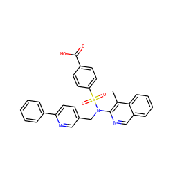Cc1c(N(Cc2ccc(-c3ccccc3)nc2)S(=O)(=O)c2ccc(C(=O)O)cc2)ncc2ccccc12 ZINC000204348807