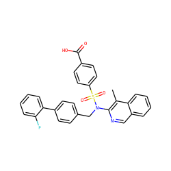 Cc1c(N(Cc2ccc(-c3ccccc3F)cc2)S(=O)(=O)c2ccc(C(=O)O)cc2)ncc2ccccc12 ZINC000261143959
