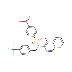 Cc1c(N(Cc2ccc(C(F)(F)F)cn2)S(=O)(=O)c2ccc(C(=O)O)cc2)ncc2ccccc12 ZINC000204359425