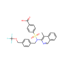 Cc1c(N(Cc2ccc(COC(F)(F)F)cc2)S(=O)(=O)c2ccc(C(=O)O)cc2)ncc2ccccc12 ZINC000261193255