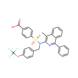 Cc1c(N(Cc2ccc(OC(F)(F)F)cc2)S(=O)(=O)c2ccc(C(=O)O)cc2)nc(-c2ccccc2)c2ccccc12 ZINC000473200945
