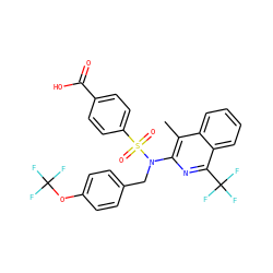 Cc1c(N(Cc2ccc(OC(F)(F)F)cc2)S(=O)(=O)c2ccc(C(=O)O)cc2)nc(C(F)(F)F)c2ccccc12 ZINC000217618343