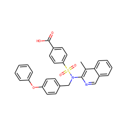 Cc1c(N(Cc2ccc(Oc3ccccc3)cc2)S(=O)(=O)c2ccc(C(=O)O)cc2)ncc2ccccc12 ZINC000261179624