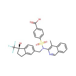 Cc1c(N(Cc2ccc3c(c2)CC[C@]3(O)C(F)(F)F)S(=O)(=O)c2ccc(C(=O)O)cc2)ncc2ccccc12 ZINC000261187948