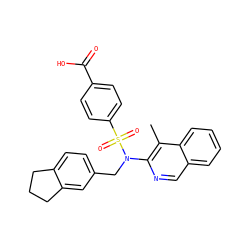Cc1c(N(Cc2ccc3c(c2)CCC3)S(=O)(=O)c2ccc(C(=O)O)cc2)ncc2ccccc12 ZINC000203665577