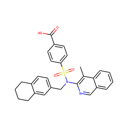 Cc1c(N(Cc2ccc3c(c2)CCCC3)S(=O)(=O)c2ccc(C(=O)O)cc2)ncc2ccccc12 ZINC000203665568