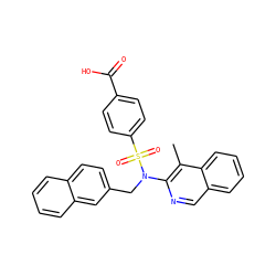 Cc1c(N(Cc2ccc3ccccc3c2)S(=O)(=O)c2ccc(C(=O)O)cc2)ncc2ccccc12 ZINC000203665510