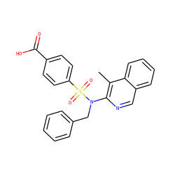 Cc1c(N(Cc2ccccc2)S(=O)(=O)c2ccc(C(=O)O)cc2)ncc2ccccc12 ZINC000473194896