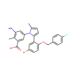 Cc1c(N)cc(-n2c(C)ccc2-c2cc(Br)ccc2OCc2ccc(F)cc2)cc1C(=O)O ZINC000028707715