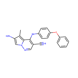 Cc1c(N)cn2ncc(C#N)c(Nc3ccc(Oc4ccccc4)cc3)c12 ZINC000028567996