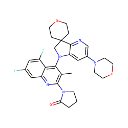 Cc1c(N2CCCC2=O)nc2cc(F)cc(F)c2c1N1CC2(CCOCC2)c2ncc(N3CCOCC3)cc21 ZINC000118097159