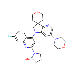 Cc1c(N2CCCC2=O)nc2cc(F)ccc2c1N1CC2(CCOCC2)c2ncc(N3CCOCC3)cc21 ZINC000118092887