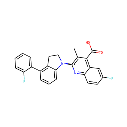 Cc1c(N2CCc3c(-c4ccccc4F)cccc32)nc2ccc(F)cc2c1C(=O)O ZINC000001890887