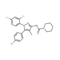 Cc1c(NC(=O)N2CCCCC2)nn(-c2ccc(Cl)cc2Cl)c1-c1ccc(Br)cc1 ZINC000098084460