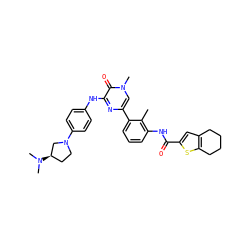 Cc1c(NC(=O)c2cc3c(s2)CCCC3)cccc1-c1cn(C)c(=O)c(Nc2ccc(N3CC[C@@H](N(C)C)C3)cc2)n1 ZINC000299859258
