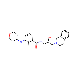 Cc1c(NC2CCOCC2)cccc1C(=O)NC[C@H](O)CN1CCc2ccccc2C1 ZINC000217051196