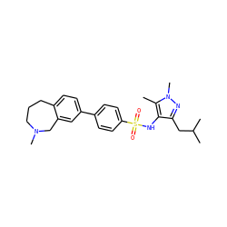Cc1c(NS(=O)(=O)c2ccc(-c3ccc4c(c3)CN(C)CCC4)cc2)c(CC(C)C)nn1C ZINC000117305100
