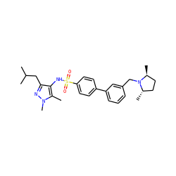 Cc1c(NS(=O)(=O)c2ccc(-c3cccc(CN4[C@@H](C)CC[C@@H]4C)c3)cc2)c(CC(C)C)nn1C ZINC000199944741