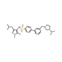 Cc1c(NS(=O)(=O)c2ccc(-c3cccc(CN4CC[C@H](N(C)C)C4)c3)cc2)c(CC(C)C)nn1C ZINC000150008914