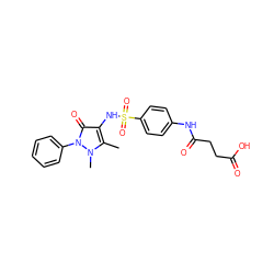 Cc1c(NS(=O)(=O)c2ccc(NC(=O)CCC(=O)O)cc2)c(=O)n(-c2ccccc2)n1C ZINC000000833225