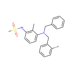 Cc1c(NS(C)(=O)=O)cccc1N(Cc1ccccc1)Cc1ccccc1Br ZINC000026285061