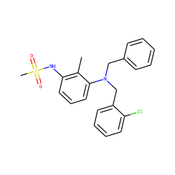 Cc1c(NS(C)(=O)=O)cccc1N(Cc1ccccc1)Cc1ccccc1Cl ZINC000026290680
