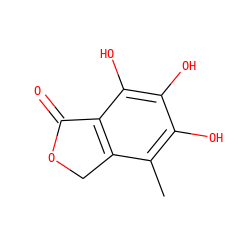 Cc1c(O)c(O)c(O)c2c1COC2=O ZINC000103236201