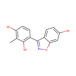 Cc1c(O)ccc(-c2noc3cc(O)ccc23)c1O ZINC000003819173