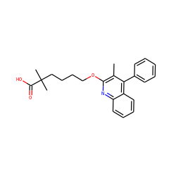 Cc1c(OCCCCC(C)(C)C(=O)O)nc2ccccc2c1-c1ccccc1 ZINC000013729676
