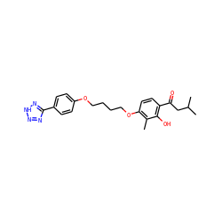 Cc1c(OCCCCOc2ccc(-c3nn[nH]n3)cc2)ccc(C(=O)CC(C)C)c1O ZINC000003947706