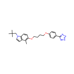 Cc1c(OCCCCOc2ccc(-c3nnn[nH]3)cc2)ccc2c1ccn2CC(C)(C)C ZINC000028461852