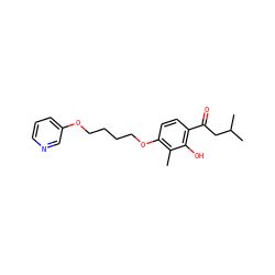Cc1c(OCCCCOc2cccnc2)ccc(C(=O)CC(C)C)c1O ZINC000028368463