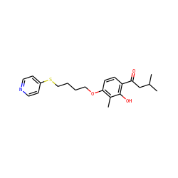Cc1c(OCCCCSc2ccncc2)ccc(C(=O)CC(C)C)c1O ZINC000028352678