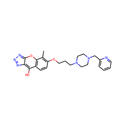 Cc1c(OCCCN2CCN(Cc3ccccn3)CC2)ccc2c(O)c3nnnc-3oc12 ZINC000100028214