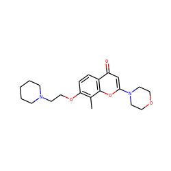 Cc1c(OCCN2CCCCC2)ccc2c(=O)cc(N3CCOCC3)oc12 ZINC000001894412