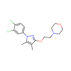 Cc1c(OCCN2CCOCC2)nn(-c2ccc(Cl)c(Cl)c2)c1C ZINC000038238497