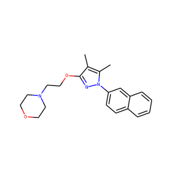 Cc1c(OCCN2CCOCC2)nn(-c2ccc3ccccc3c2)c1C ZINC000095557384
