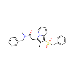 Cc1c(S(=O)(=O)Cc2ccccc2)c2ccccn2c1CC(=O)N(C)Cc1ccccc1 ZINC000096282660