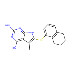 Cc1c(Sc2cccc3c2CCCC3)[nH]c2nc(N)nc(N)c12 ZINC000045393800