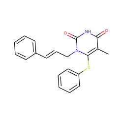 Cc1c(Sc2ccccc2)n(C/C=C/c2ccccc2)c(=O)[nH]c1=O ZINC000006520172